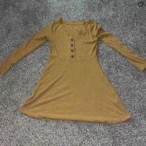 mustard colored dress